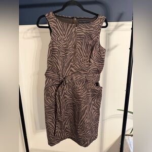 White House Black Market Brown Zebra Patterned Mini Dress